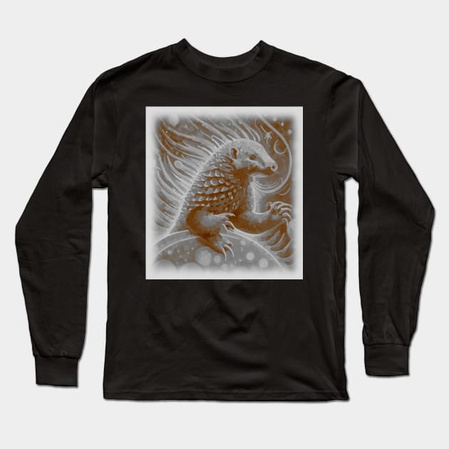 AI generated fiery pangolin from the sun Long Sleeve T-Shirt by Catbrat